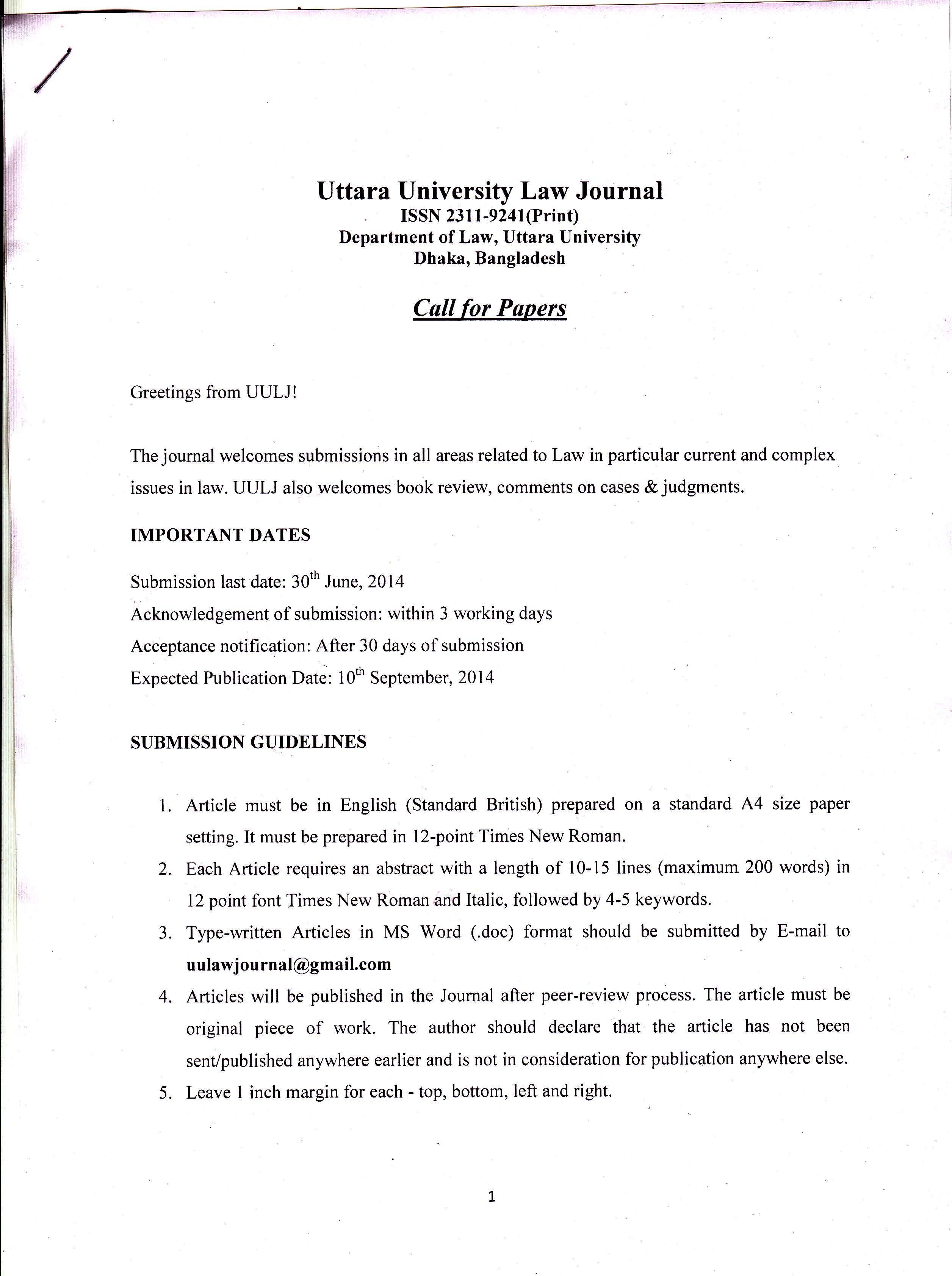 law Journal vol-1